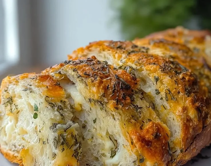 Delicious Italian Herb and Cheese Bread fresh out of the oven