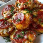 Keto Pepperoni Bites topped with cheese, ideal for low-carb diets