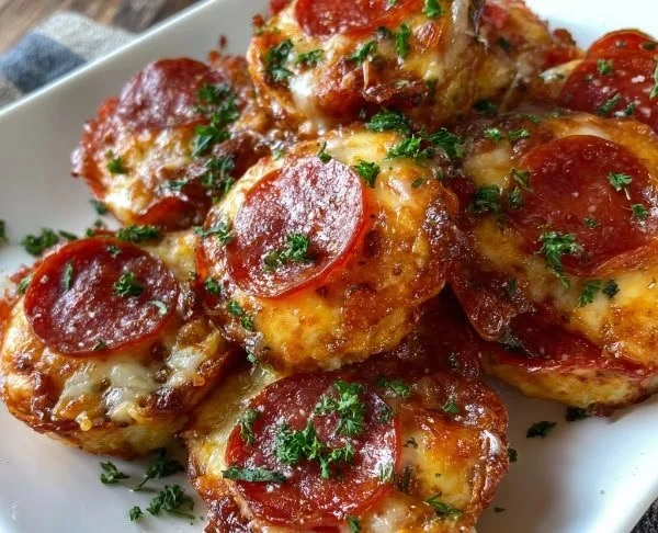 Keto Pepperoni Bites topped with cheese, ideal for low-carb diets