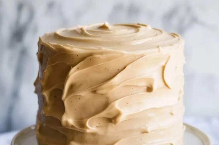 Delicious homemade Maple Frosting on a cupcake with a drizzle of syrup