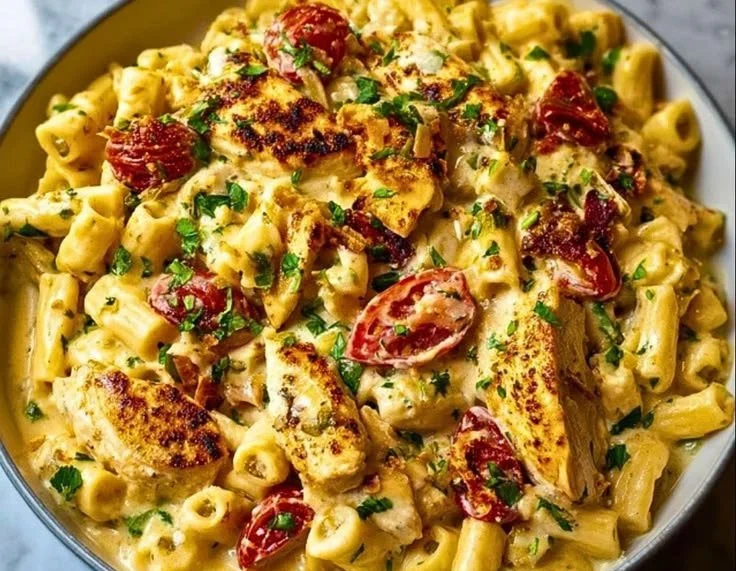 Delicious Marry-Me Chicken Pasta in Creamy Sauce served in a bowl