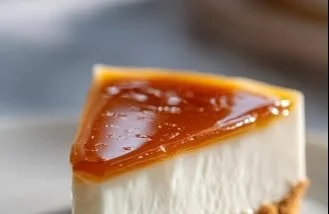 No-Bake Greek Yogurt Jello Cheesecake with fruit toppings on a plate