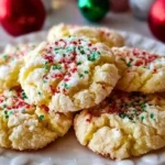 Delicious ooey gooey butter cookies decorated for Christmas