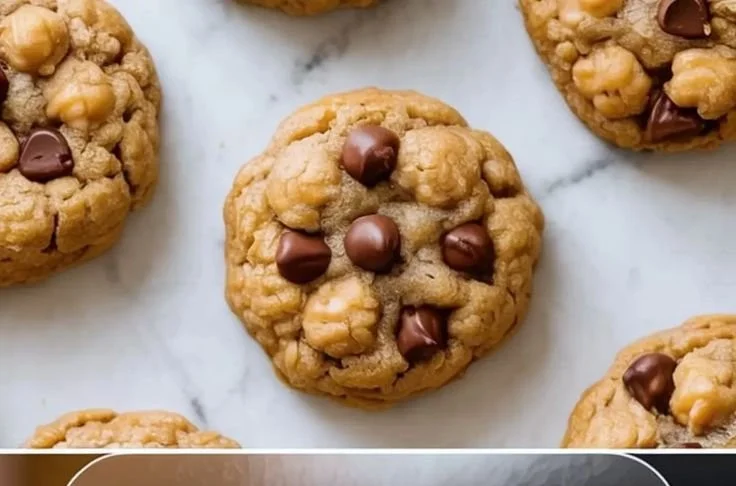 Plate of peanut butter chickpea cookies, a healthy twist on classic peanut butter cookies.