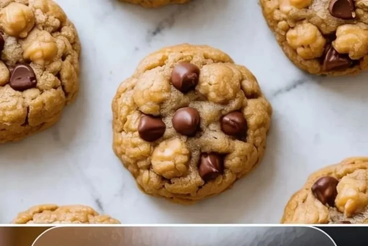 Freshly baked Peanut Butter Chickpea Cookies on a plate
