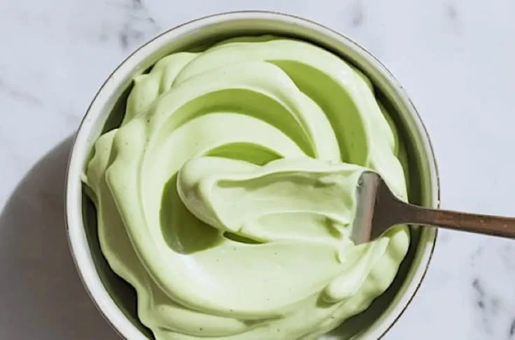 Pistachio Mascarpone Cake Filling in a bowl ready to use for desserts