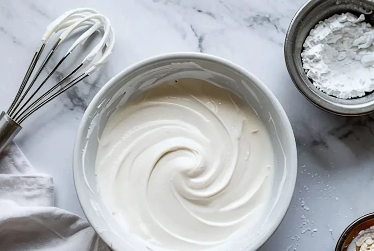 Delicious powdered sugar frosting on a chocolate cupcake