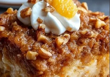 Delicious quick carrot cake dump cake ready to serve