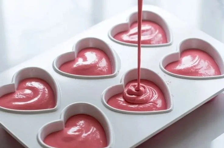 Heart-shaped Raspberry Mousse dessert