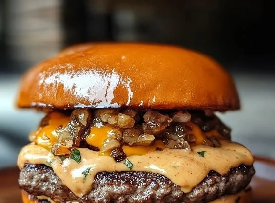 Delicious sauce served with a homemade smash burger