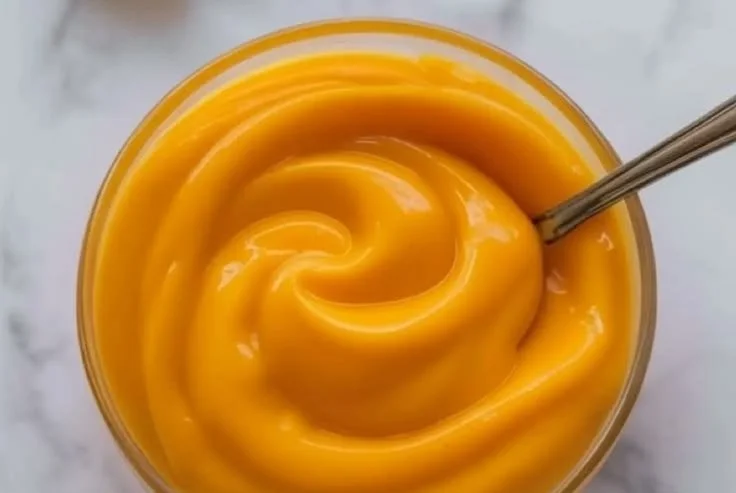 Silky orange curd spread on toast with fresh oranges beside it