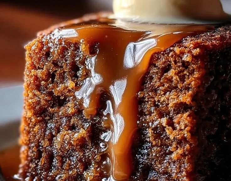 Delicious sticky toffee pudding served with a rich toffee sauce and cream.