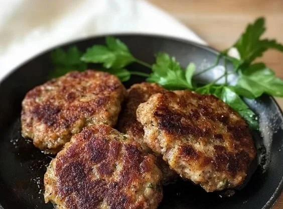 Homemade Turkey Breakfast Sausage Patties on a plate