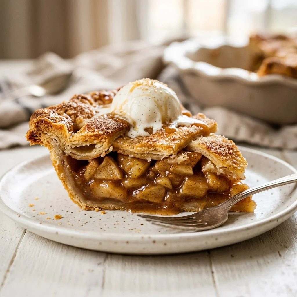 Delicious homemade apple pie fresh out of the oven