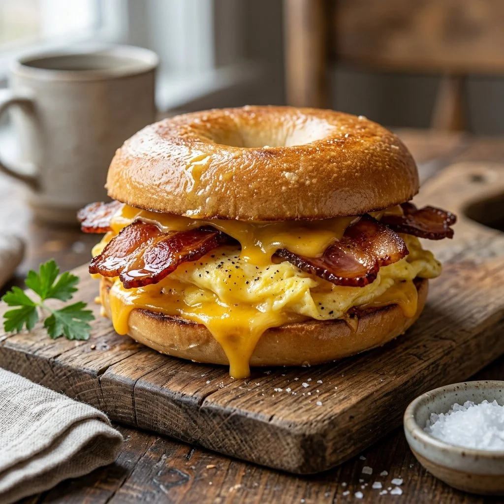 Bacon Egg and Cheese Bagel, a delicious breakfast option