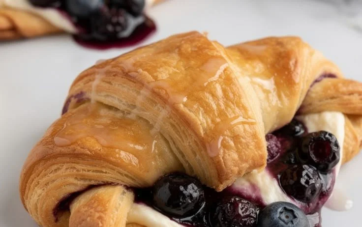 Blueberry Cream Cheese Pastry with fresh blueberries and creamy filling