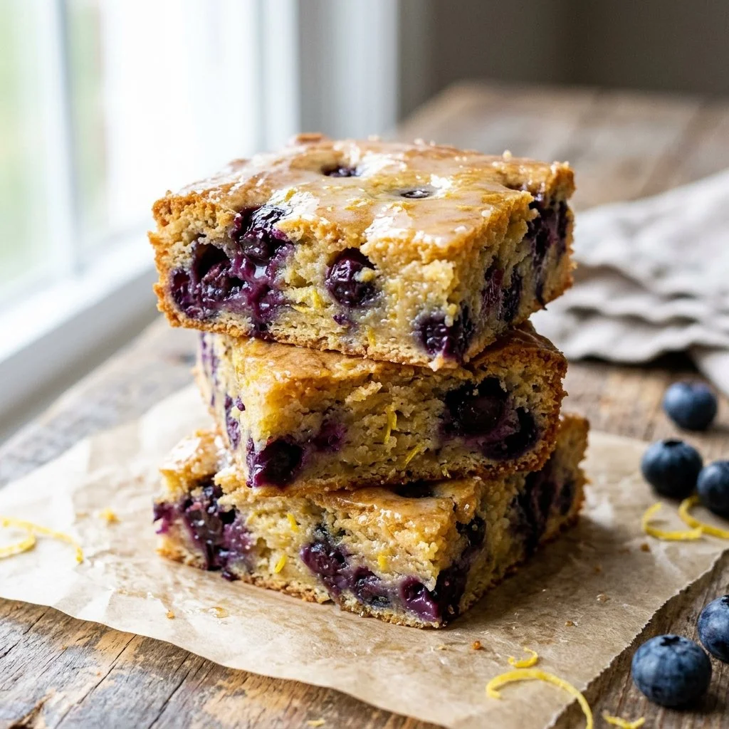 Delicious Blueberry Lemon Blondies with a sweet and tangy flavor profile.