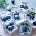 Blueberry and rosemary Christmas ice cubes for festive drinks