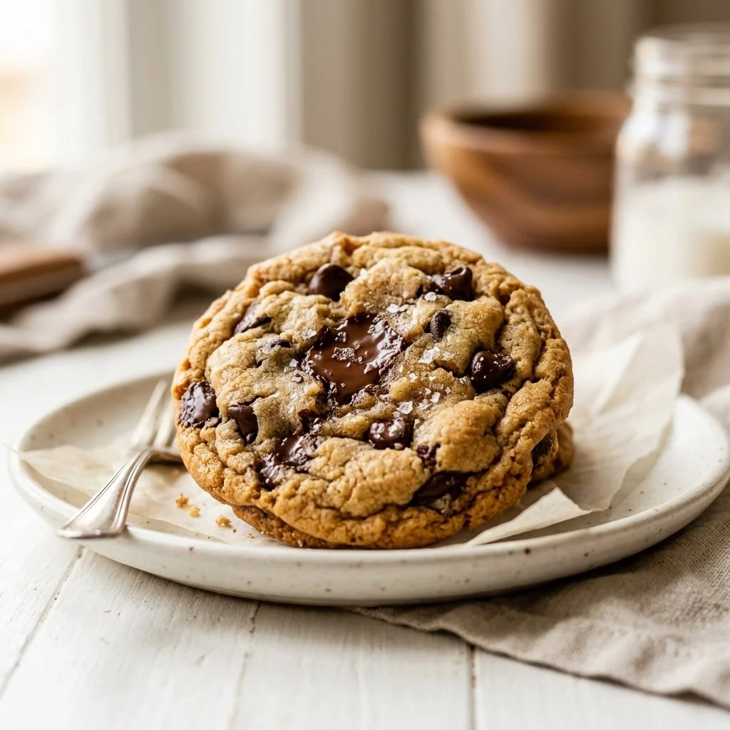 Delicious homemade chocolate chip cookies fresh out of the oven.