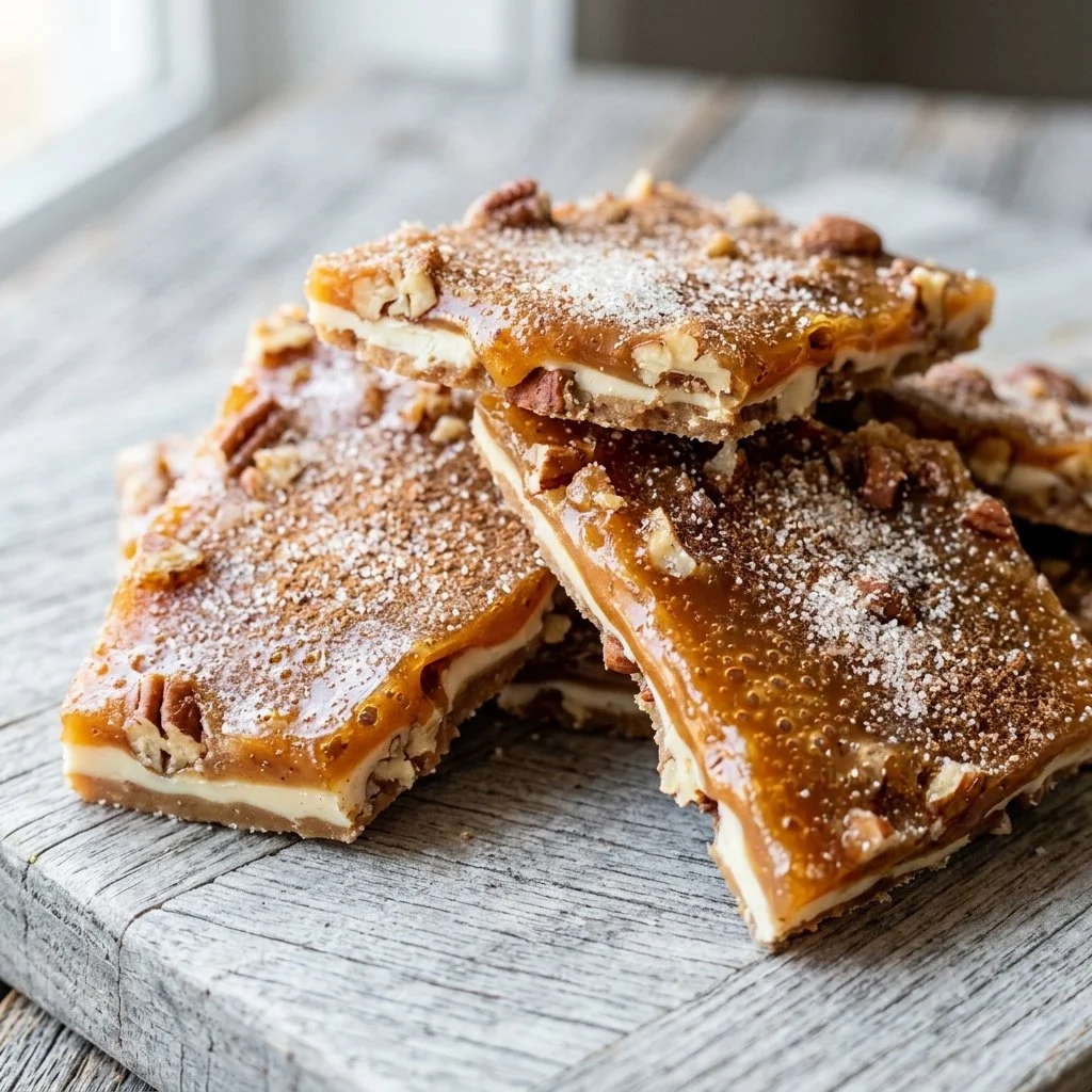 Delicious Churro Toffee with dusting of cinnamon sugar