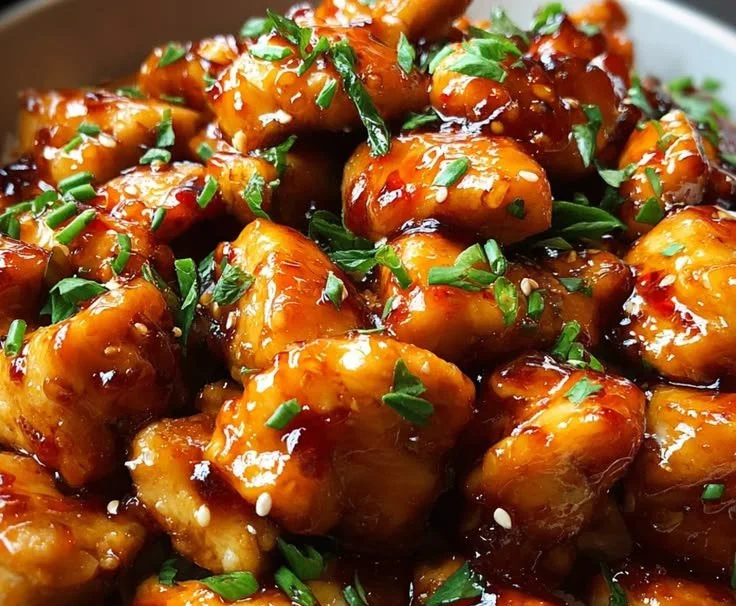Delicious plate of Honey Garlic Chicken served with vegetables