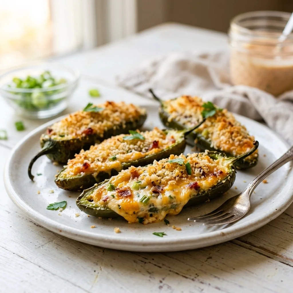 Homemade jalapeño poppers recipe with cheese filling