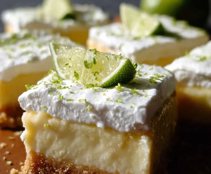 Delicious homemade Key Lime Bars with a crust and vibrant lime filling