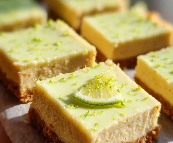 Delicious Key Lime Pie Bars topped with whipped cream and lime zest