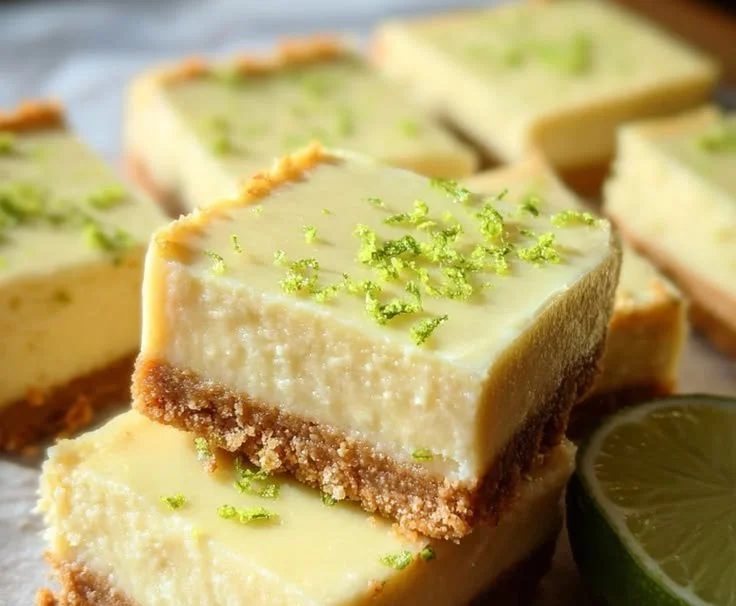 Key Lime Pie Bars with a zesty lime filling and graham cracker crust