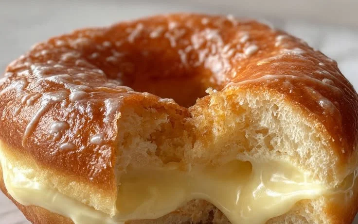 Delicious Lemon Custard Donuts with creamy filling and lemon glaze