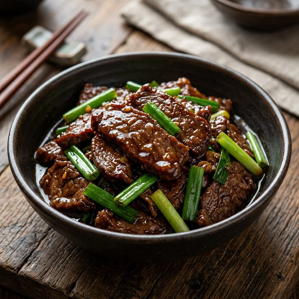 Delicious Mongolian Beef stir-fry with tender beef and fresh vegetables