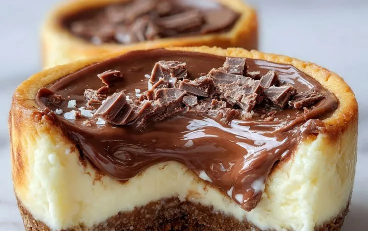 Delicious Nutella cheesecake bites on a decorative plate