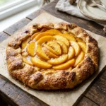 Delicious homemade Peach Galette with fresh peaches and a flaky crust.