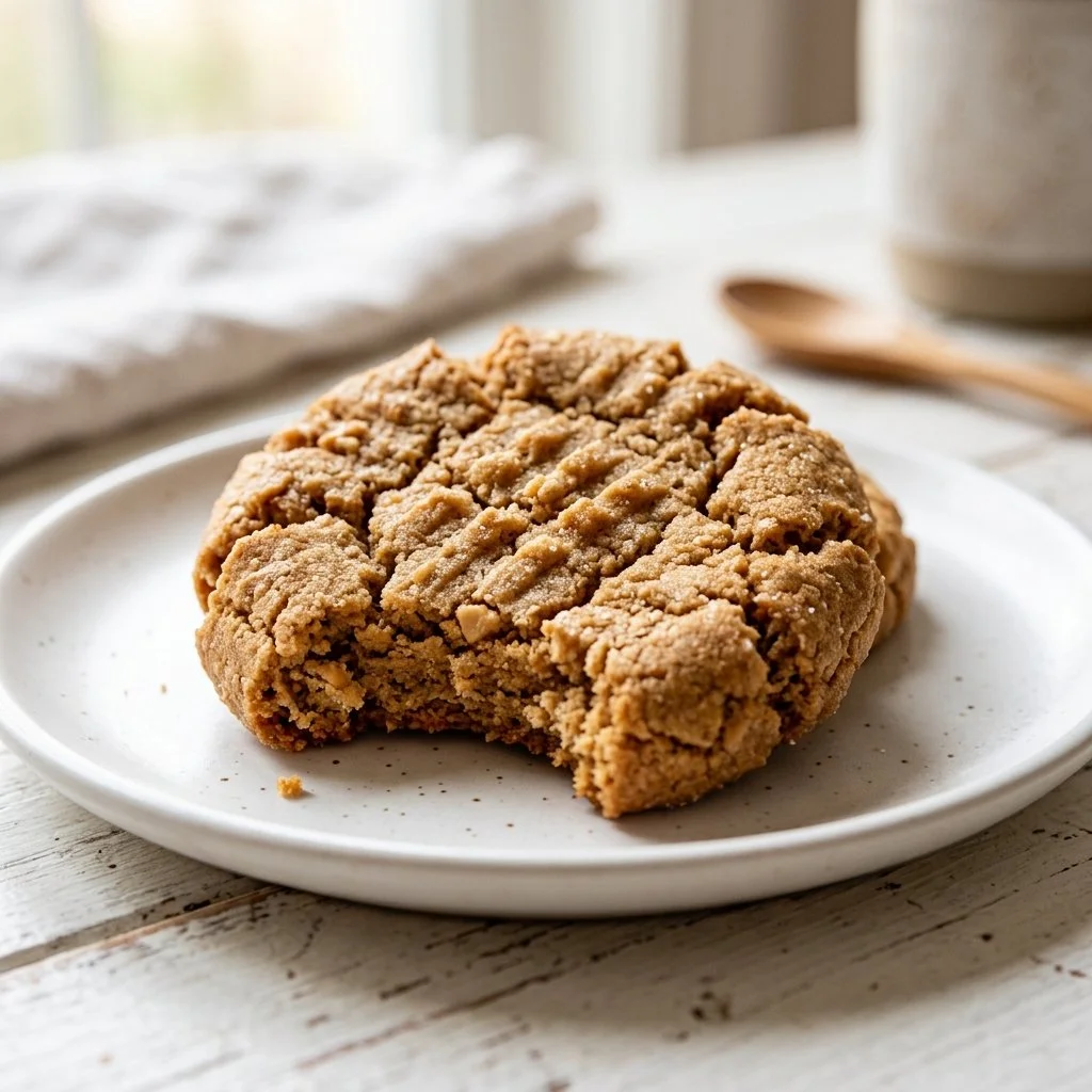 Delicious homemade peanut butter cookies on a baking tray