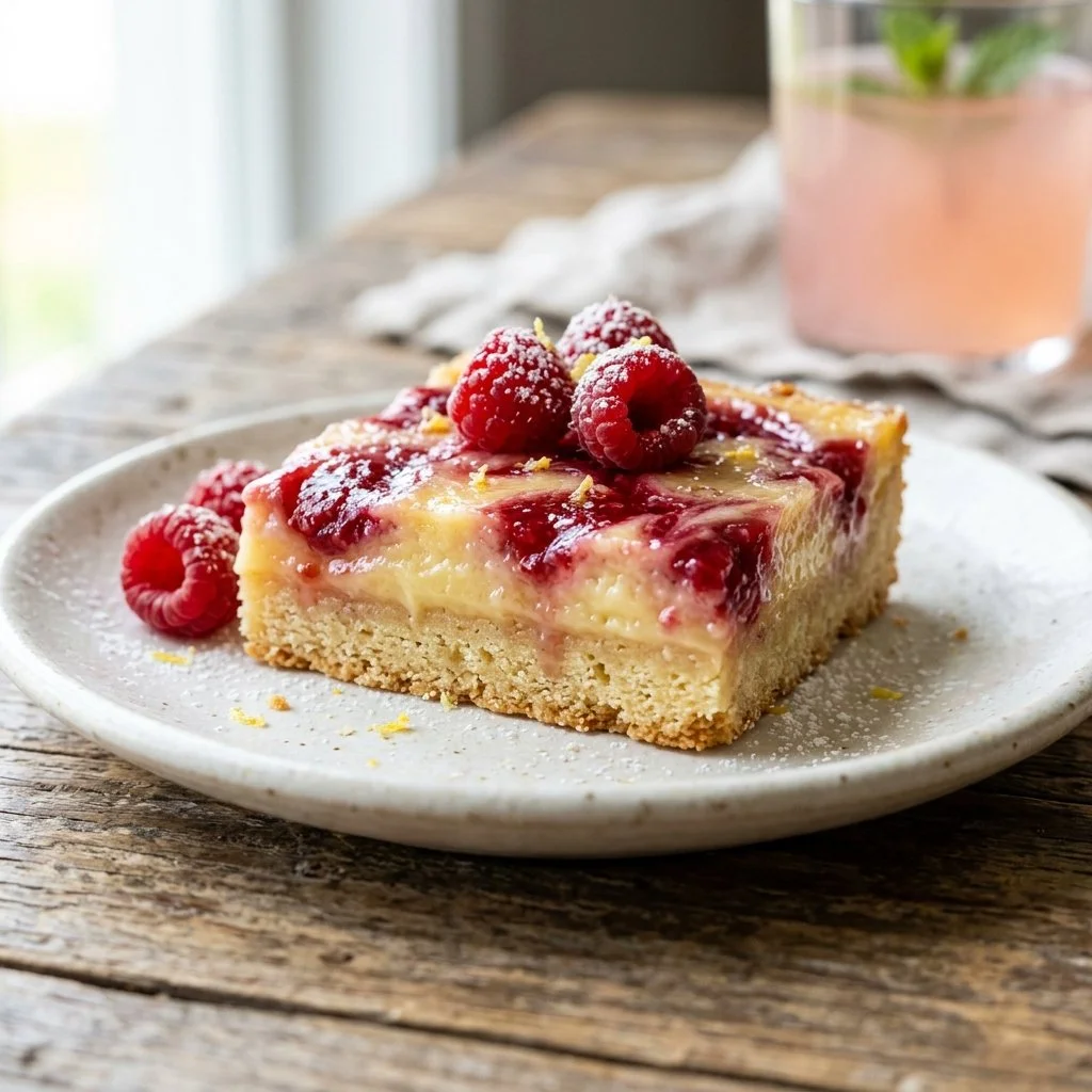 Delicious raspberry lemonade bars with a vibrant pink color and lemon zest