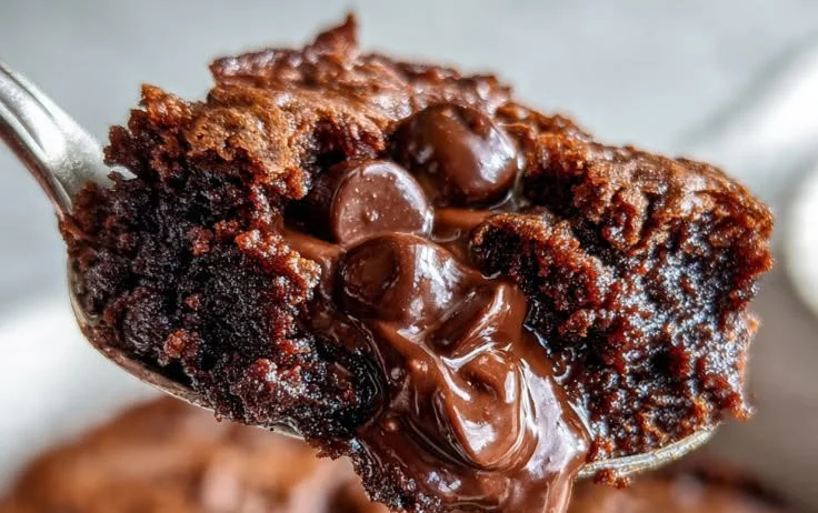 Delicious homemade skillet brownie fresh out of the oven in a cast-iron skillet