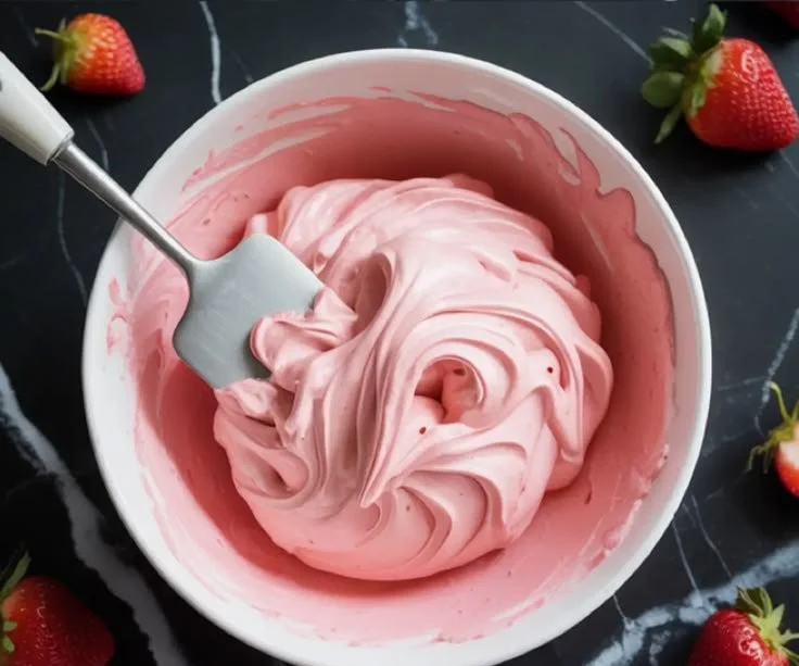 Delicious strawberry cream cheese frosting recipe for cakes and cupcakes