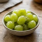 Bowl of sweet candied grapes ready to eat