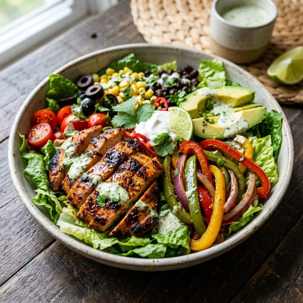 Delicious Chicken Fajita Salad with vibrant veggies and grilled chicken