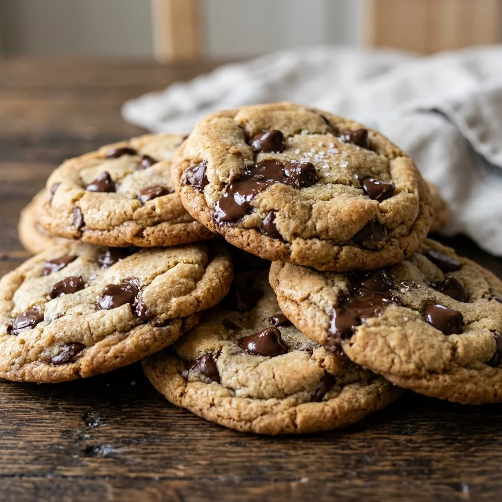 Delicious homemade chocolate chip cookies on a plate