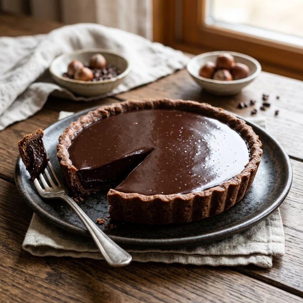 Decadent Chocolate Ganache Tart with a smooth and rich chocolate filling