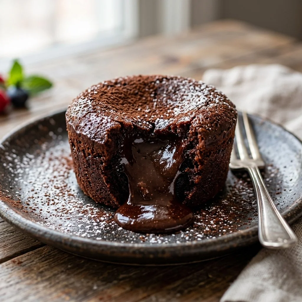 Delicious Chocolate Lava Cake with a molten chocolate center