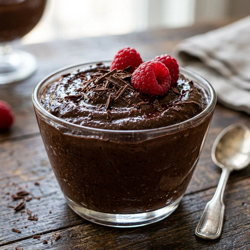Delicious chocolate mousse served in a dessert bowl