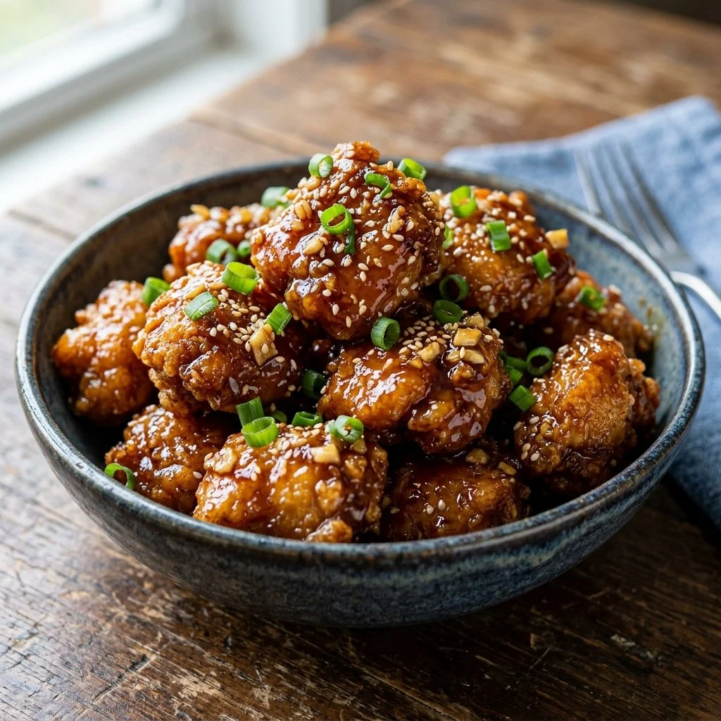 Honey Garlic Chicken Bites cooked to perfection and served as appetizers.