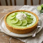 Delicious homemade Key Lime Pie with a crust and lime filling
