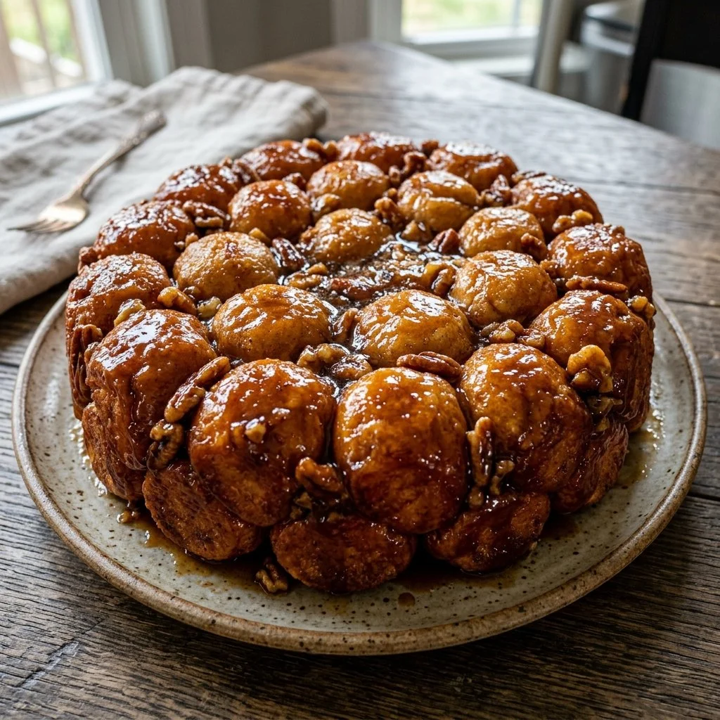 Homemade Monkey Bread served warm with gooey cinnamon sugar goodness