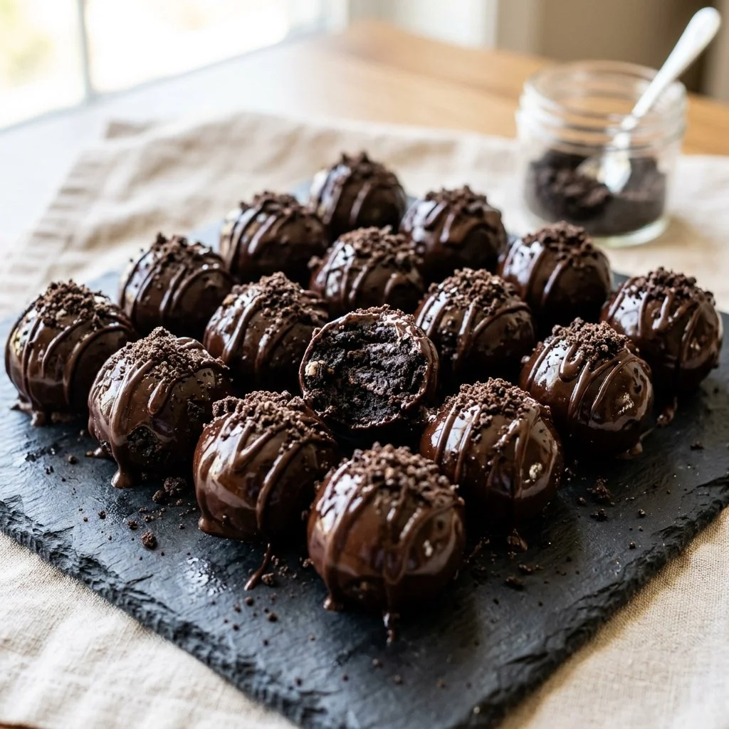 Delicious homemade Oreo Balls dipped in chocolate, perfect for parties and celebrations.