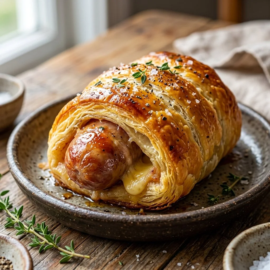 Delicious pigs in a blanket appetizer served at a party