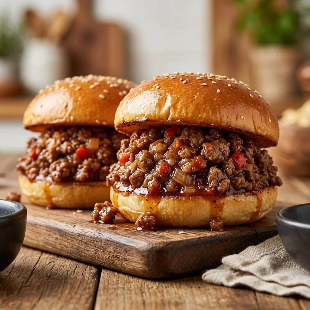 Sloppy Joe sliders served on a platter, ready for a delicious meal.