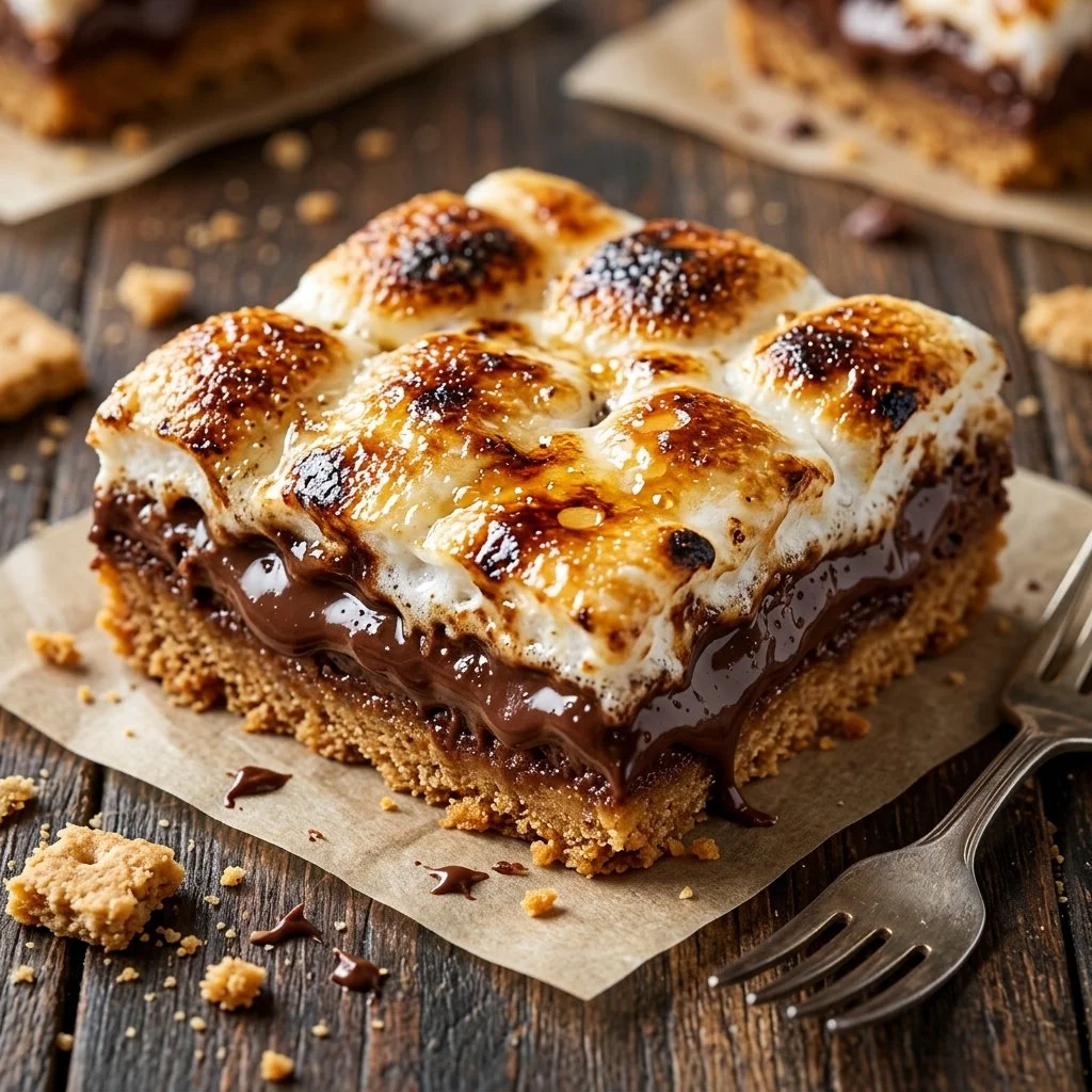 Delicious homemade S'mores Bars with chocolate, marshmallows, and graham crackers